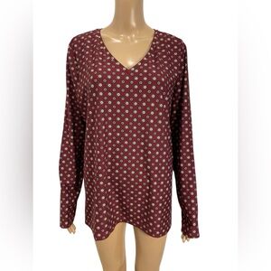 Lands’ End Women's Long Sleeve  Performance V-Neck Top size XL